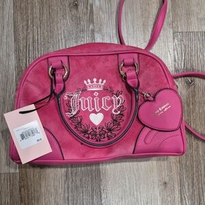 Juicy Couture Fuchsia Shoulder Bag with Heart Charm